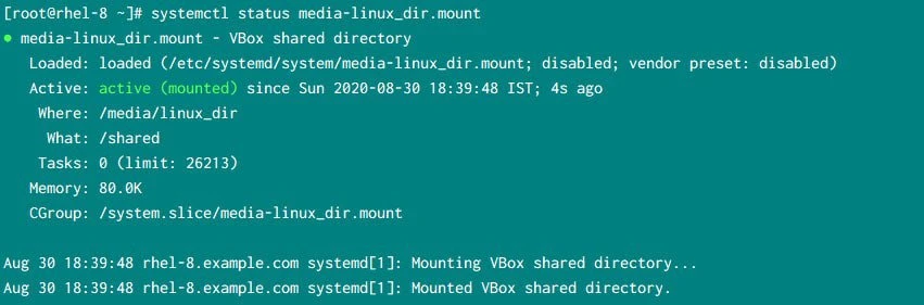 How to access VirtualBox shared folder at startup with systemd in Linux