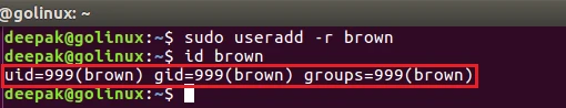 useradd command to create a new system user